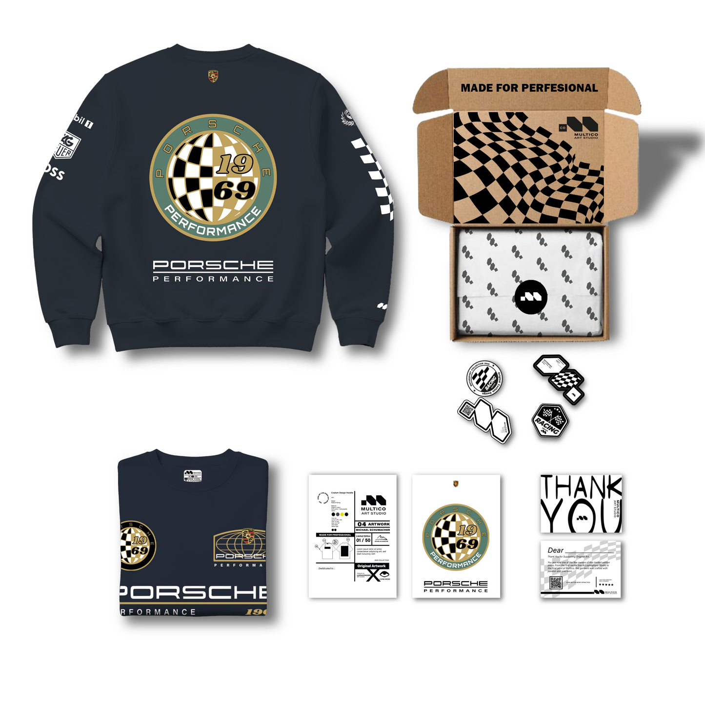 Porsche Motorsport "Team Official" Sweatshirt | Multi-Graphic Performance